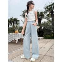 ราคา กางเกงยีนส์ขากว้าง สไตล์เกาหลี ทำจากเนื้อผ้าเท็นเซล สวมใส่สบายในหน้าร้อน (43167576990)