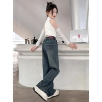 ราคา กางเกงยีนส์เด็กผู้หญิง แบบขาม้า สไตล์แฟชั่น สีน้ำเงินเข้ม (29241138175)