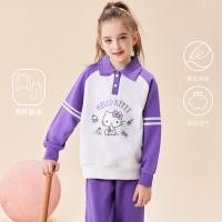ราคา สาวชุดกีฬาลําลองสบาย Hello Kitty ชุดสูทสองชิ้นพิมพ์ลาย (51201939025)
