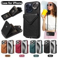 ราคา ผู้ถือบัตรกระเป๋าสตางค์กรณีปลอกสําหรับ ไอโฟน 16 15 14 บวก 13 12 11 มือโปร สูงสุด 5 ช่องใส่การ์ด 360 ขาตั้งแหวนหมุนได้ หนัง PU เนื้อลิ้นจี่ กระเป๋าสะพายข้างแบบถอดได้ (41262954376)