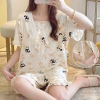 ราคา ชุดเสื้อยืดและกางเกงขาสั้นพยาบาลของผู้หญิง ชุดคลุมท้องให้นมบุตรผ้าฝ้ายชุดสบาย (40053260767)