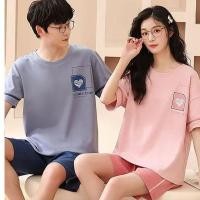 ราคา ชุดนอนแขนสั้น ผ้าฝ้าย แบบนิ่ม และกางเกงขายาว สําหรับคู่รัก 2024 (25625786458)