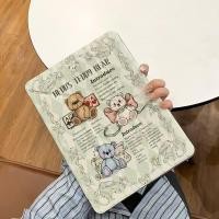 ราคา IPad pro2024 แท็บเล็ตป้องกันกรณี air7 Retro Bear 2025Air11 M3 A16 10th Air1 2 4 5th 11th Generation iPad gen 10 กรณี air5 iPad air 6 iPad 10 2 นิ้ว Pro2024 iPad mini7 (41173702113)