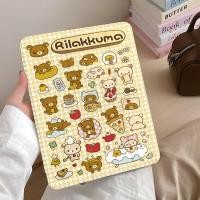 ราคา Cream Check Rilakkuma iPad air6 สไตล์ใหม่ A16 แท็บเล็ตป้องกันกรณี pro37 ซม 7 8 9 10 แท็บเล็ตป้องกันกรณี 2025 สไตล์ใหม่ 11th Generation iPad Case gen 10 น่ารักกรณี air5 iPad air 6 การ์ตูนกรณี iPad 10 2