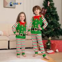 ราคา ชุดนอนคู่คริสต์มาสElf สีเขียวและลายทาง (47251889880)