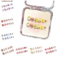ราคา CODECOVE 12ชิ้น เซ็ตเด็กเล็บปลอม ดอกไม้กุทัณฑ์เด็กการ์ตูนเล็บปลอม น่ารักหัวใจรักเต็มปกเล็บเคล็ดลับอุปกรณ์เล็บเด็กปลอมต่อเล็บ (57500648640)
