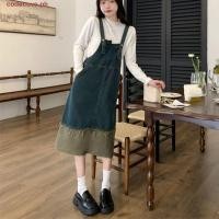 ราคา CODECOVE คาวบอยชุดหลวม เย็บปะติดปะต่อกันแขนกุดยีนส์ชุดผู้หญิง ที่เรียบง่ายเก๋หลวมย้อนยุคเอวสูงกระโปรงยาวฤดูร้อน ฤดูใบไม้ร่วง (42174896344)
