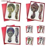 ราคา CODECOVE นกยูงกระจกแต่งหน้าหวีชุด แบบพกพามือถือเจ้าหญิงแต่งหน้ากระจก หรูหราวินเทจย้อนยุคแกะสลัก พลอยเทียม กระจกเครื่องสําอางตกแต่งงานแต่งงาน (41824898590)