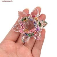 ราคา CODECOVE คริสตัลโลตัสดอกไม้ Hue Reflection Anti slip Figurine Sparkle 3 ฟุตทนทาน Lucky Charm แก้ว Lotus Feng Shui Decor โต๊ะ (54301715201)