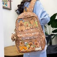 ราคา CODECOVE กระเป๋าเป้สะพายหลังพิมพ์ลาย Capybara กระเป๋าเป้สะพายหลังความจุขนาดใหญ่น่ารัก กระเป๋านักเรียนนักเรียนอเนกประสงค์แบบหนาไนลอนสร้างสรรค์ (50700277469)