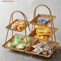 ราคา CODECOVE ถาดใส่ผลไม้ ชั้นวางขนมแฮนด์เมดทรงสี่เหลี่ยม หวายสไตล์ใหม่เลียนแบบถาดผลไม้แห้งพลาสติกน้ําชายามบ่าย (48801583359)