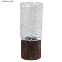 ราคา CODECOVE แจกันแก้ว ฐานไม้ แจกันแก้วโปร่งใสหรูหราจัดดอกไม้ อิน โมเดิร์นสร้างสรรค์ตกแต่งขวดร้านอาหารกลาง (48050554441)