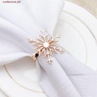 ราคา CODECOVE แหวนผ้าเช็ดปากที่ใส่ผ้าเช็ดปากสร้างสรรค์สีทองรูปเกล็ดหิมะสีเงินหัวเข็มขัดผ้าเช็ดปากขนาดใหญ่ (45700317270)
