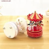 ราคา CODECOVE กล่องดนตรีม้าหมุน คริสต์มาสม้าหมุนไม้หมุนกล่องดนตรีไม้ โต้ตอบทําเองประณีตเด็กกล่องดนตรีห้องนอนห้องพรรค (44601892867)