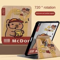 ราคา เคส Ipad 360 Rotationcute Blush Capybara เหมาะสําหรับอะคริลิค iPad Air6 Gen7 8 9 10 2 Gen5 6 9 7 Air4 Air5 10 9 Pro11 Gen10 Triple พับ iPad Cover (26456924376)