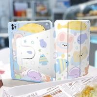 ราคา เคส Ipad 360 Rotationcolorful Little Fish เหมาะสําหรับอะคริลิค iPad Air6 Gen7 8 9 10 2 Gen5 6 9 7 Air4 Air5 10 9 Pro11 Gen10 Triple พับ iPad Cover (28906603570)