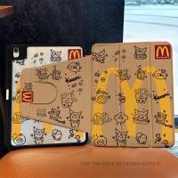 ราคา เคส Ipad 360 Rotationmcdonalds Cute Kuromi เหมาะสําหรับอะคริลิค iPad Air6 Gen7 8 9 10 2 Gen5 6 9 7 Air4 Air5 10 9 Pro11 Gen10 Triple พับ iPad Cover (28156608860)
