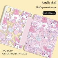 ราคา เคสไอแพด อะคริลิค พับได้พ ร้อมช่องเสียบปากกา anti drop anti bend น่ารัก Sanrio Melody สําหรับ ipad gen9 gen7 gen8 10 2 air1 2 gen5 6 9 7 air3 10 5 pro 11 2022 mini6 7 gen10 air4 air5 air6 (26468165159