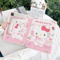 ราคา 720 เคส iPad หมุนได้พร้อมช่องเสียบปากการับสายโทรศัพท์เชอร์รี่ Hello Kitty อะคริลิค Backboard Pro11 Gen10 Gen9 Gen8 Gen7 10 2 นิ้ว Gen6 Gen5 Air6 Air5 Air4 Air3 Air2 ฝาครอบ iPad หมุนได้ (25386988770)
