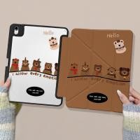 ราคา อะคริลิคipadกรณีyรูปร่าง TripleพับสําหรับIPAD Air6 Air5 Air4 10 9 Gen7 Gen8 Gen9 10 2 นิ้วห้าหมีสีน้ําตาลMini7 Pro11 2022 Air3 Air2 Air1 Gen5 Gen6 Gen10 Anti Drop iPad Cover (29767085566)