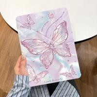 ราคา อะคริลิค iPad กรณี Y รูปร่าง Triple พับสําหรับ iPad Air6 Air5 Air4 10 9 Gen7 Gen8 Gen9 10 2 นิ้วสีสันGradientผีเสื้อ Mini7 Pro11 Air3 Air2 Gen5 Gen6 Gen10 Anti Drop iPad Cover (28017161149)