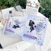 ราคา เคส IPAD อะคริลิคใสเหมาะสําหรับ IPAD Air6 Air5 Air4 10 9 Pro11 Gen10 Gen9 Gen8 Gen7 10 2 สีม่วง Rose ผีเสื้อ Gen6 Gen5 Air1 Air2 Air3 720 ฝาครอบ iPad หมุนได้ (29817110695)