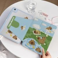 ราคา เคส iPad ปรับได้ 360 องศา พร้อมช่องเสียบปากกา sleep ว่ายน้ํา capybara เหมาะสําหรับ iPad gen10 Pro11 2018 2020 2021 Air4 Air5 10 9 2020 10 2 Gen9 Gen8 Gen7 air6 (28571145015)