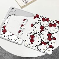 ราคา เคส ipad อะคริลิคพับพร้อมช่องเสียบปากกา anti drop anti bend bowknot Hello Kitty สําหรับ ipad gen9 gen7 gen8 10 2 air1 2 gen5 6 9 7 air3 pro 11 2022 mini6 7 8 3 gen10 air4 air5 air6 (26818491533)