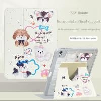 ราคา เคส IPAD อะคริลิคใสเหมาะสําหรับ IPAD Air6 Air5 Air4 10 9 Pro11 Gen10 Gen9 Gen8 Gen7 10 2 หวานสีน้ําตาลลูกสุนัข Gen6 Gen5 Air1 Air2 Air3 720 ฝาครอบ iPad หมุนได้ (26317262572)