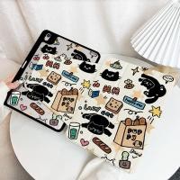 ราคา เคส Ipad ปรับได้ 360 องศาGraffiti การ์ตูนแมวดําเหมาะสําหรับอะคริลิค iPad Air6 Gen7 8 9 10 2 Gen5 6 9 7 Air4 Air5 10 9 Pro11 2018 2020 2021 Gen10 (25939664366)