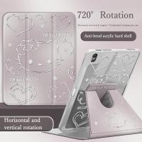 ราคา 720 เคส iPad หมุนได้พร้อมช่องเสียบปากกาไล่โทนสีสีเงิน Hello Kitty อะคริลิค Backboard Pro11 Gen10 Gen9 Gen8 Gen7 10 2 นิ้ว Gen6 Gen5 Air6 Air5 Air4 Air3 Air2 ฝาครอบ iPad หมุนได้ (29964645531)