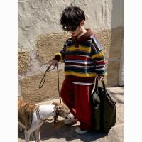 ราคา เด็กเสื้อกันหนาวชายหญิงเวอร์ชั่นเกาหลีปกลายถักด้านบนเด็กแฟชั่นถักสายรุ้งแจ็คเก็ต (24238688962)