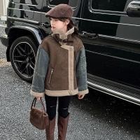 ราคา เสื้อแจ็คเก็ตเด็กผู้หญิง แบบกันหนาวขนแกะหนา สไตล์วินเทจสำหรับฤดูหนาว (56101127950)