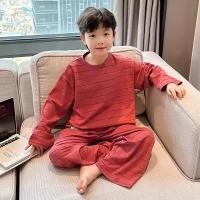 ราคา ชุดนอนเด็กชายแขนยาวชุดฤดูใบไม้ผลิฤดูใบไม้ร่วงสไตล์ใหม่ลายเด็ก ชุดบ้าน หลวมหล่อขนาดกลางขนาดใหญ่เด็ก อากาศ แย (27858274733)