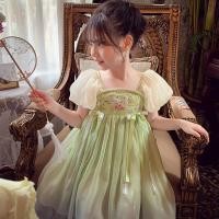 ราคา สาวแต่งตัวฤดูร้อนชุดแฟชั่นเด็กพัฟแขนชุดเจ้าหญิงสาวน้อยสไตล์จีน ฮันฟู ชุด (27183551567)