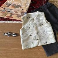 ราคา เสื้อกั๊กชายหญิงสไตล์แบบจีน ออกแบบมาในสไตล์ไม้ไผ่ เสื้อกั๊กพร้อมลายใบแพนด้า (43764138020)