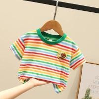 ราคา เสื้อยืดเด็กอนุบาลแขนสั้นลายสายรุ้ง อินเทรนด์ (42567791643)