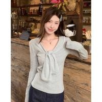 ราคา เสื้อยืดแขนยาวลายทางสีกรมท่า แบบคอปก สไตล์แฟชั่นสำหรับสตรี ไซส์ S (40672786688)