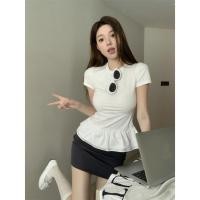 ราคา TINRRY บัลเล่ต์พัฟลูกไม้เย็บปะติดปะต่อกันปลอมสองคอกลมแขนสั้น (26980315426)