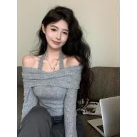 ราคา เสื้อถักแขนยาวปิดไหล่สไตล์เกาหลีสำหรับผู้หญิง (49400999181)