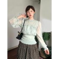 ราคา สตรอเบอร์รี่สีดํา เสื้อชีฟองแขนยาวฝรั่งเศสผู้หญิงต้นฤดูใบไม้ร่วงสีเขียวอ่อนแคบ เอว ผอมลง ดูบางครีมกันแดดด้านบน (44372661436)