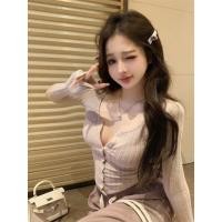 ราคา คาร์ดิแกนแขนยาวสีม่วงเผือกสไตล์บัลเล่ต์สำหรับ 여성 (55801497010)