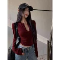 ราคา เสื้อเชิ้ตแขนยาวสีดำเหมือนสตรอเบอร์รี่ ทรงสั้นเซ็กซี่ (48800890084)