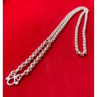 ราคา สร้อยคอเงินแท้ ลายผ่าหวาย ห้อยพระได้ 3 องค์กว้าง3 5มิล (40867847103)