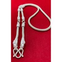 ราคา สร้อยคอเงินแท้92 5 ลายหกเสาหัวมังกรหน้ากว้าง4มิลห้อยพระได้5องค์ (40817791497)