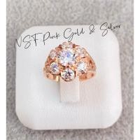 ราคา แหวนพลอยลายดอกไม้ ตัวเรือนนาคแท้ 40 พลอย CZ ไซส์ที่มี 49 53 เรียบหรูดูเก๋ๆ (55050474368)