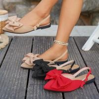 ราคา รองเท้าแตะโบว์ สไตล์ยุโรปและอเมริกา แบบชี้นิ้วเท้า มีทรายท พร้อมสต็อก (43123859256)