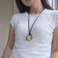ราคา WELRY acc พร้อมส่ง สร้อยคอยาวสายหนังจี้ห่วง รุ่น Alex (43104603098)