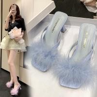 ราคา รองเท้าส้นสูง หัวเหลี่ยม สีน้ําตาล สีเขียว สีดํา สีขาว สีแดง สําหรับผู้หญิง (22572118317)