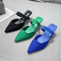 ราคา รองเท้าหนัง ส้นเตี้ย หัวแหลม มีสายรัดข้อเท้า สีเขียว สีดํา สําหรับผู้หญิง ไซซ์ 34 41 42 (22545960771)